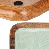 Borddekoration Gift Decor GMC-174-2375-2 GMC-174-2375-2 Hvid Brun Grn Polyester Polyuretan Harpiks Mangotr 25 x 25 cm 25,4 x 2 #3