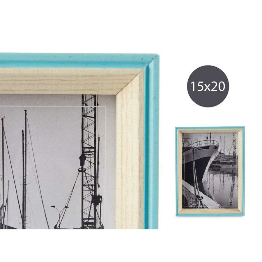 Fotoramme Bl Lys brun 3 x 22 x 17 cm Krystal Hvid Tr MDF #5