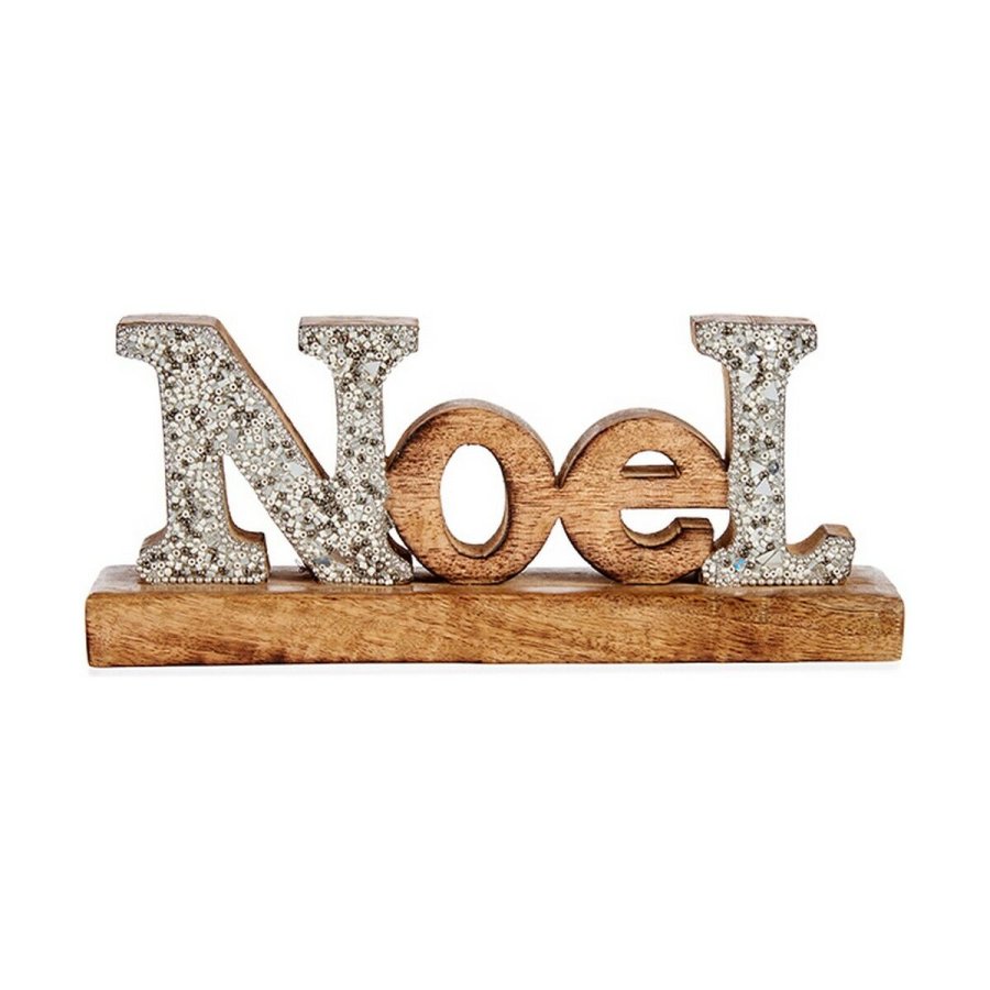 Dekorativ figur Noel Skinne 6,5 x 10 x 25 cm Slvfarvet Tr #1