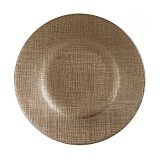 Flad Plade Vivalto 3239121P-5 Gylden Glas 21 x 2 x 21 cm #1