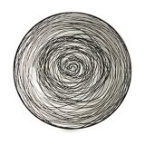 Dyb tallerken Striber Porceln Sort Hvid 20 x 4,7 x 20 cm #1