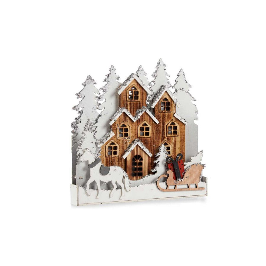 Dekorativ figur Hvid Brun Tr By 44 x 44,5 x 6 cm Jul #1