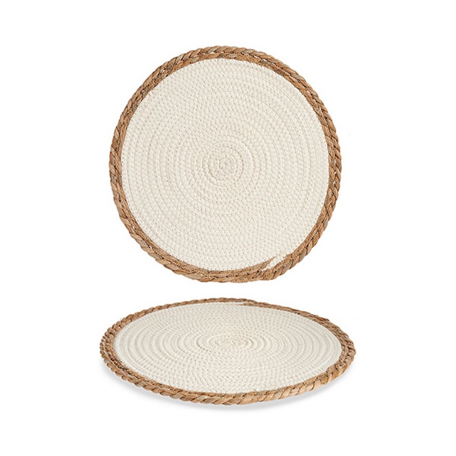 Dkkeserviet Hvid Hvid/Brun Natur 35 x 1 x 35 cm #1
