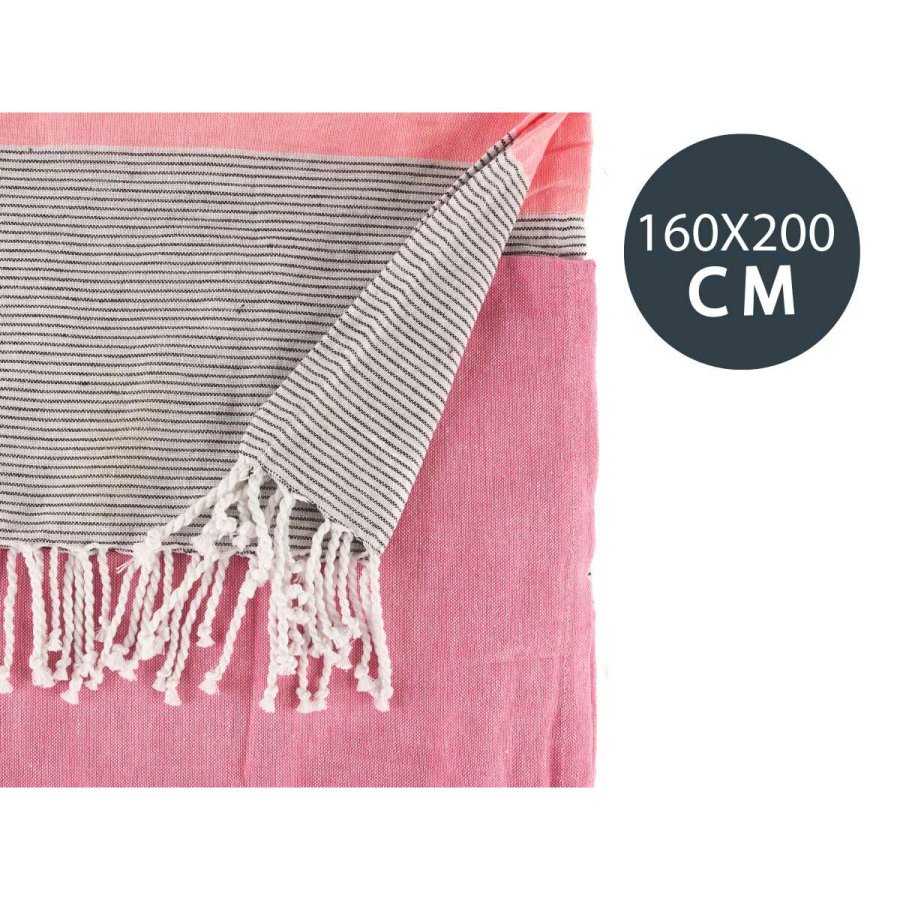 Multifunktionelt tppe Striber 160 x 200 cm Pink #9