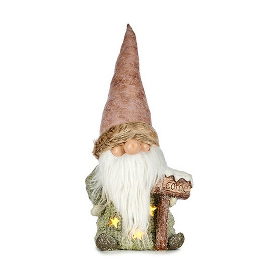 Dekorativ figur Lys Trold 21 x 58 x 27 cm Pink Brun Hvid Grn Harpiks #1