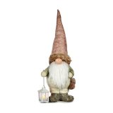 Dekorativ figur Lys Laantarn Trold 17 x 63 x 24,5 cm Pink Hvid Grn Harpiks #1