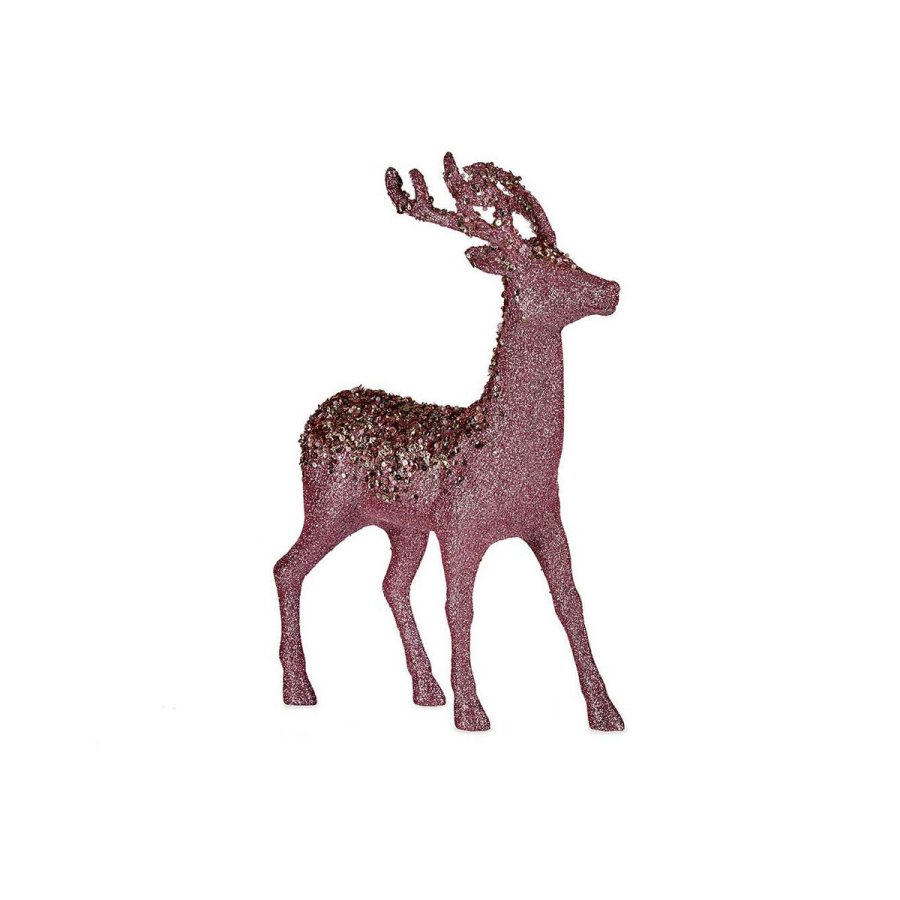 Indretning Medium Rensdyr Pink Gylden Plastik (15 x 45 x 30 cm) #1
