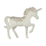 Dekorativ figur Enhjrning 9,5 x 31 x 40 cm Hvid Plastik #1