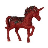 Dekorativ figur Enhjrning 9,5 x 31 x 40 cm Rd Bl Plastik #1