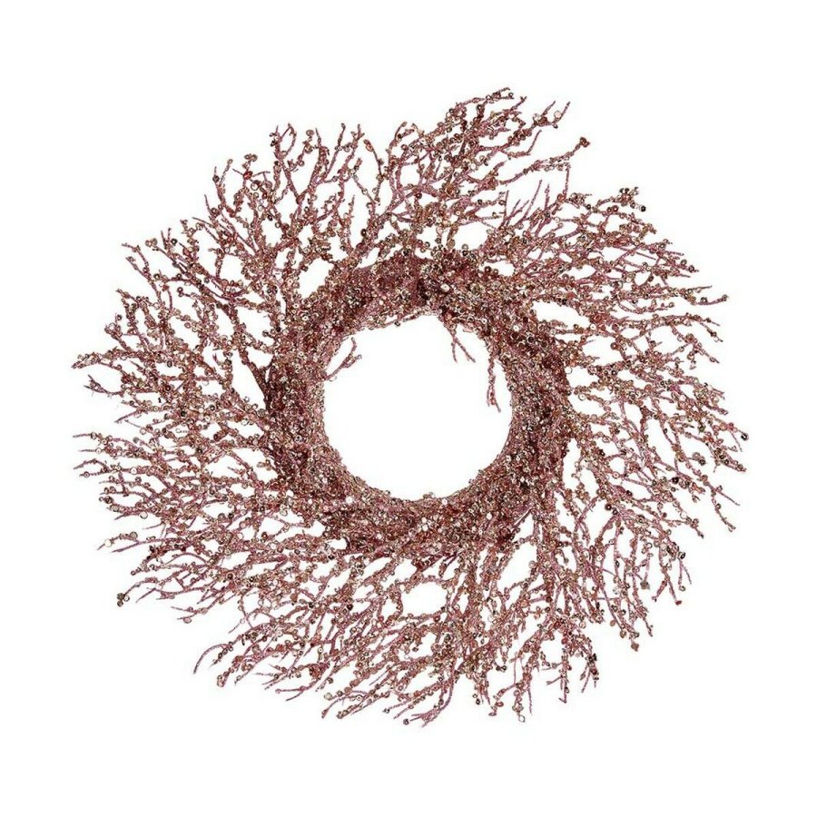Adventskrans Gren Pink Gylden Plastik 50 x 10 x 50 cm #1