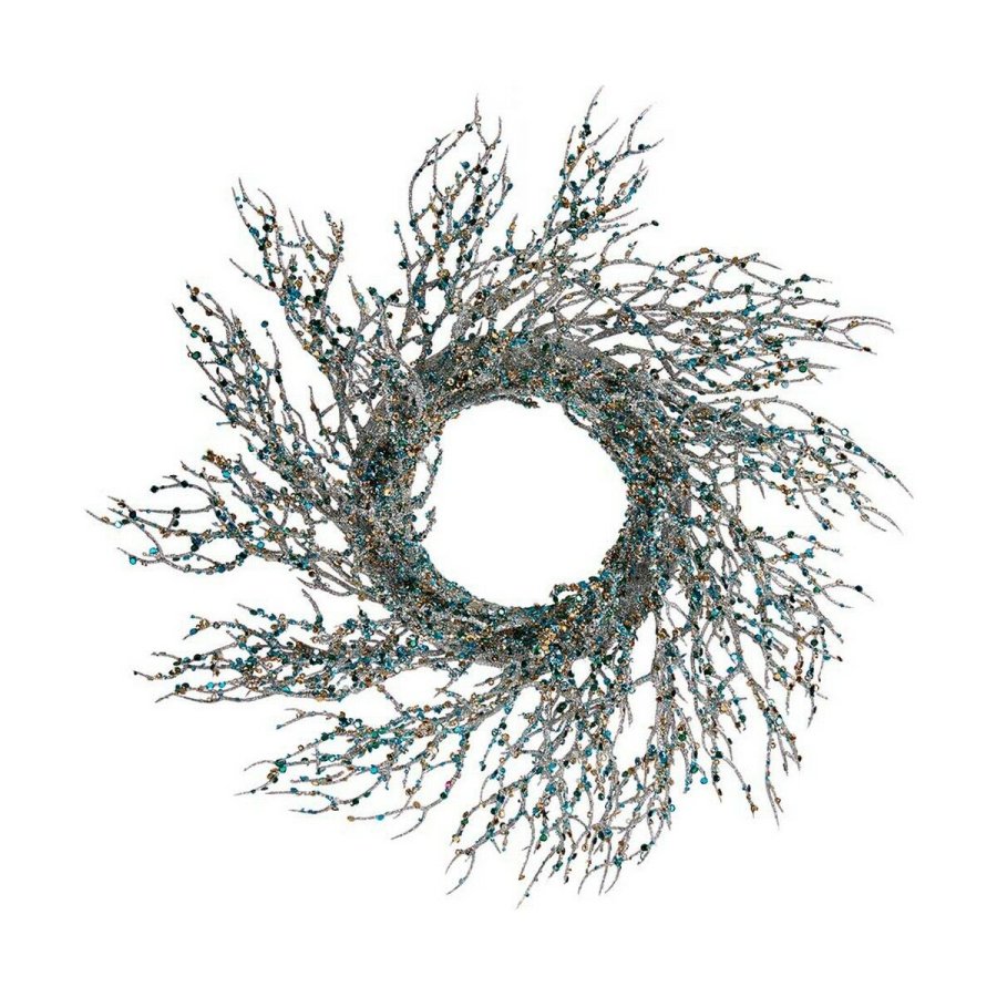 Adventskrans Gren Bl Gylden Plastik 50 x 10 x 50 cm #1