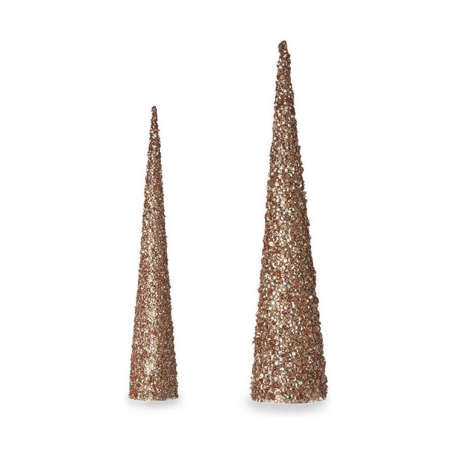 Indretning Jul Kegler Paillietter 9,5 x 60 x 9,5 cm 8,5 x 8,5 x 40 cm Gylden Bronze #1
