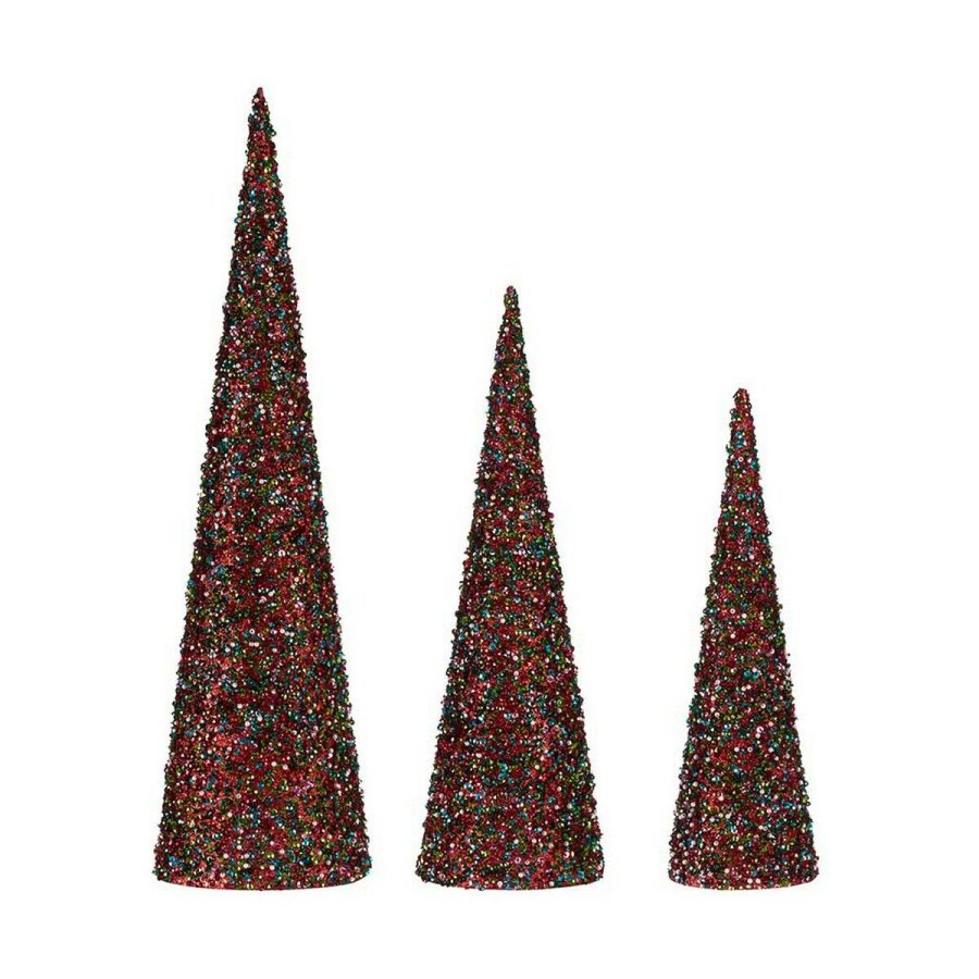 Indretning Kegler Jul Paillietter 3 Dele Bl Fuchsia #1