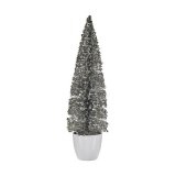 Juletr Stor 10 x 38 x 10 cm Slvfarvet Hvid Plastik #1