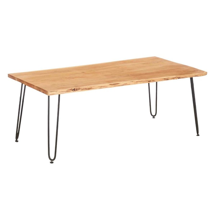 Sofabord Live Edge 120 x 60 x 46 cm Brun Sort Akacie #1