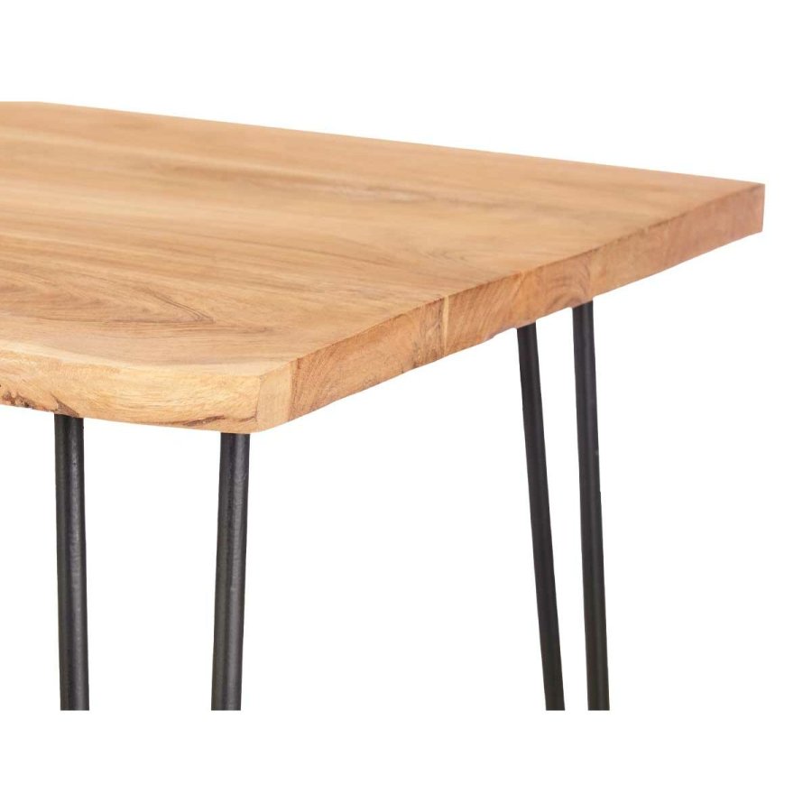 Sofabord Live Edge 120 x 60 x 46 cm Brun Sort Akacie #3