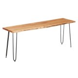 TV-bord Live Edge 140 x 37 x 52 cm Brun Sort Akacie #1