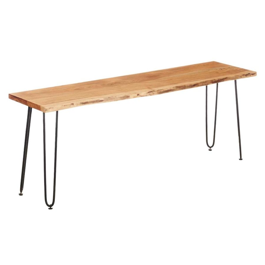 TV-bord Live Edge 140 x 37 x 52 cm Brun Sort Akacie #1