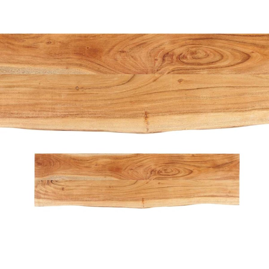 TV-bord Live Edge 140 x 37 x 52 cm Brun Sort Akacie #2