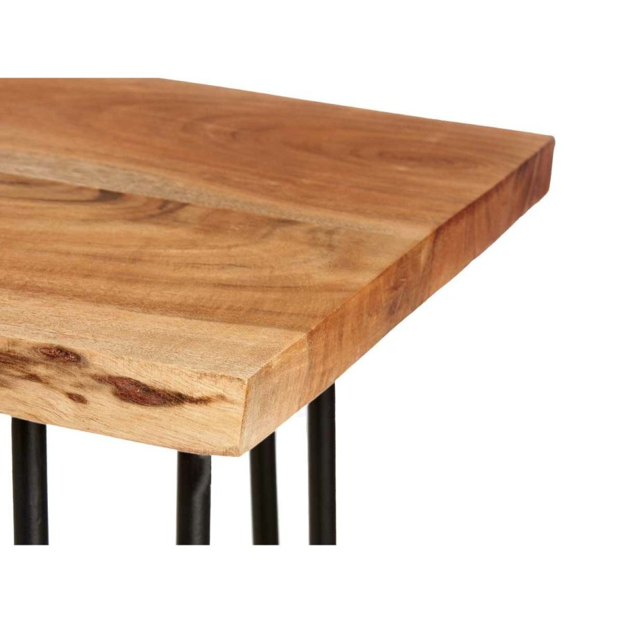 TV-bord Live Edge 140 x 37 x 52 cm Brun Sort Akacie #3