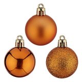 Julekugler  4 cm 12 enheder Orange Plastik 4 x 5 x 4 cm #1