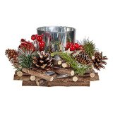 Julelys Holder Rd Grn Slvfarvet Natur 20 x 11 x 20 cm #1