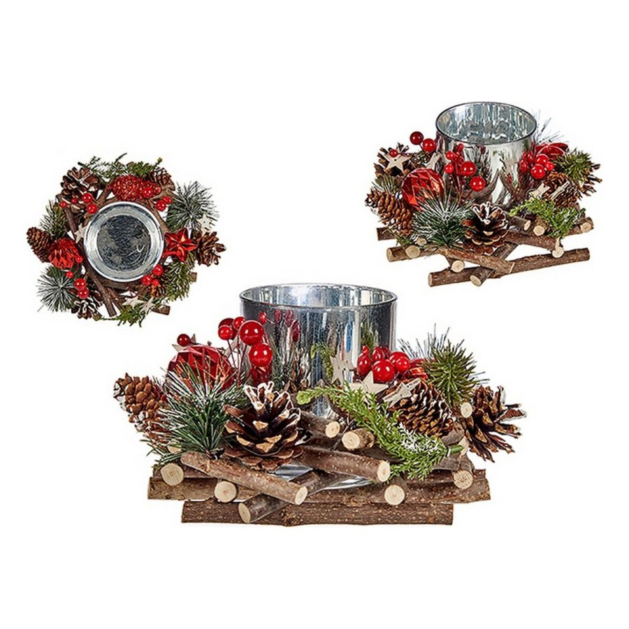 Julelys Holder Rd Grn Slvfarvet Natur 20 x 11 x 20 cm #5