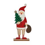 Dekorativ figur Krist+ 19XD35887-02 Hvid Brun Rd Grn Julemanden 5 x 30 x 15 cm #1