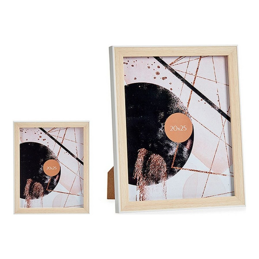 Fotoramme Hvid 22,6 x 2 x 27,6 cm Brun Plastik Glas (20 x 25 cm) #2