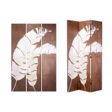 Sammenfoldelig skrm Hvid Brun Lrred 122 x 2,5 x 180 cm #2