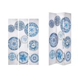 Sammenfoldelig skrm Bl Hvid Lrred 122 x 2,5 x 180 cm Tallerken #2