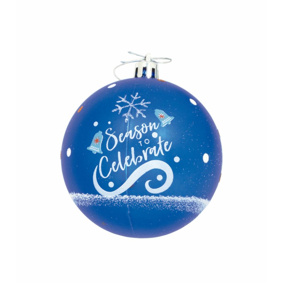 Julekugle Frozen Memories 6 enheder Bl Hvid Plastik ( 8 cm) #5