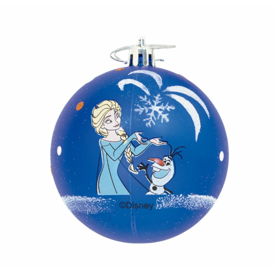 Julekugle Frozen Memories 6 enheder Bl Hvid Plastik ( 8 cm) #1