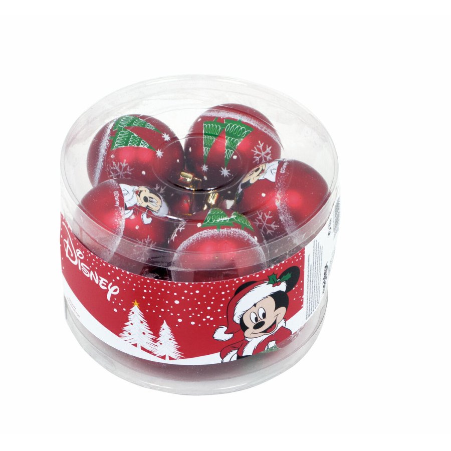 Julekugle Mickey Mouse Happy smiles 10 enheder Rd Plastik ( 6 cm) #9