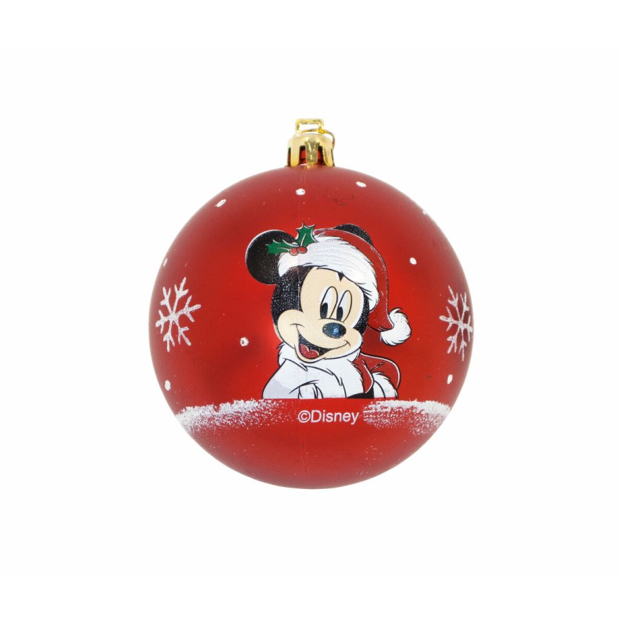 Julekugle Mickey Mouse Happy smiles 10 enheder Rd Plastik ( 6 cm) #1