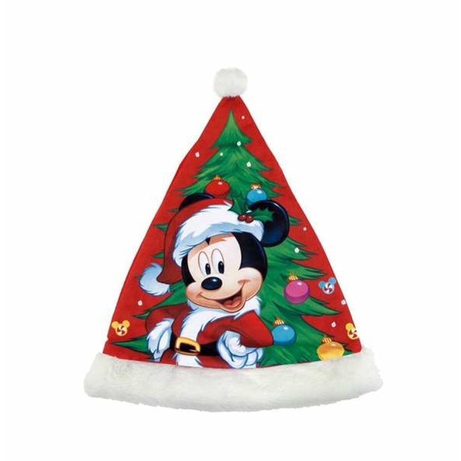 Julemandshat Mickey Mouse Bl� R�d 37 cm B�rns #2