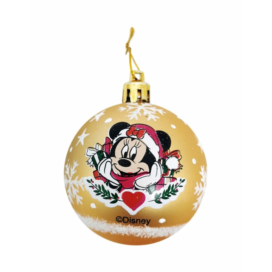 Julekugle Minnie Mouse Lucky Gylden 10 enheder Plastik ( 6 cm) #1