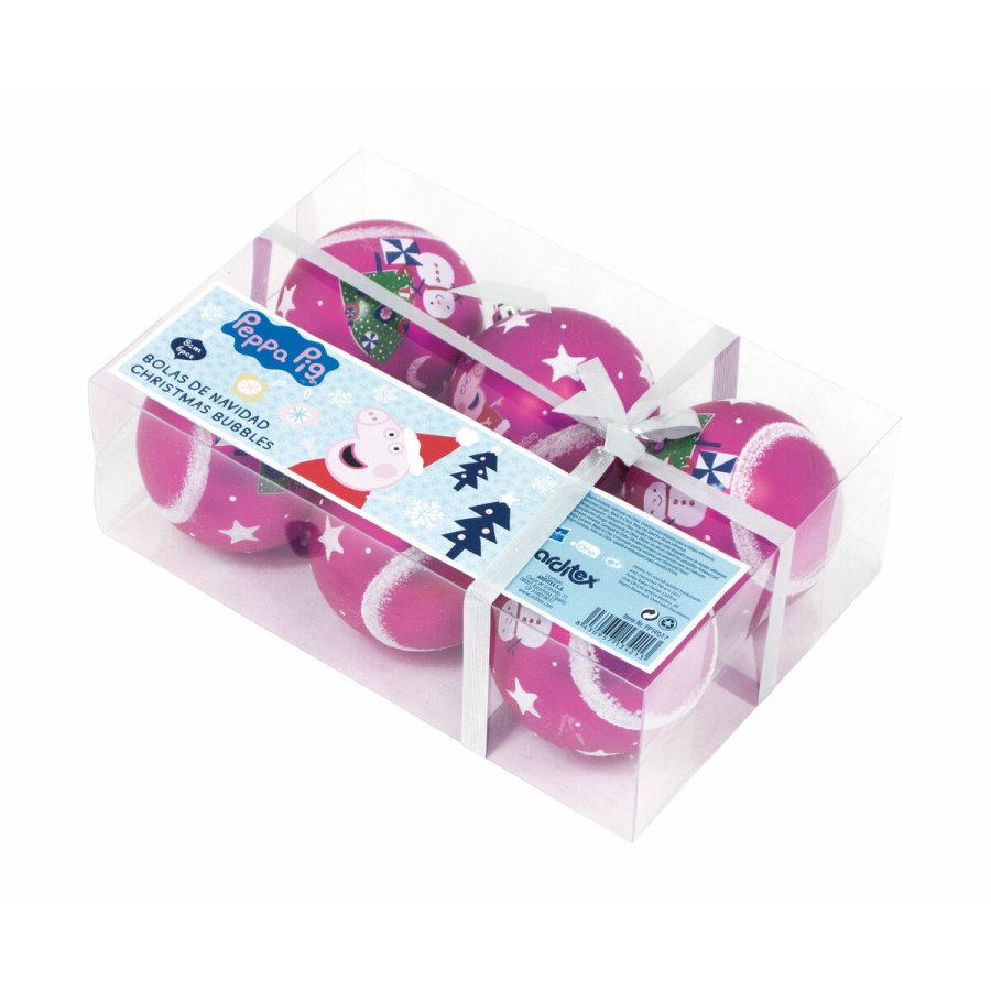 Julekugle Peppa Pig Cosy corner Fuchsia 6 enheder Plastik ( 8 cm) #9