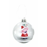 Julekugle Peppa Pig Cosy corner Slvfarvet 6 enheder Plastik ( 8 cm) #1