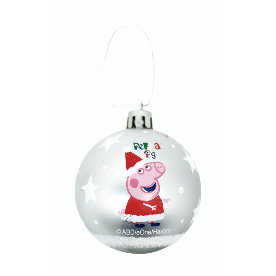 Julekugle Peppa Pig Cosy corner Slvfarvet 10 enheder Plastik ( 6 cm) #1