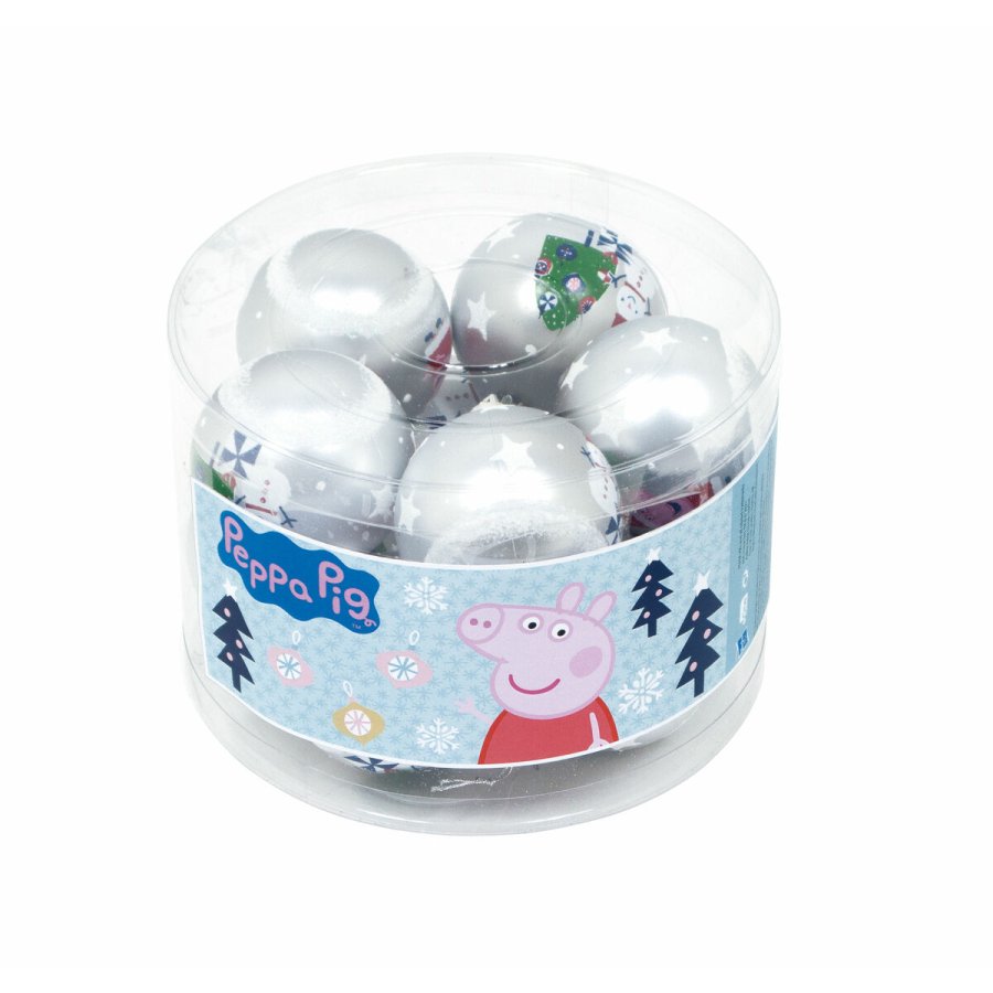 Julekugle Peppa Pig Cosy corner Slvfarvet 10 enheder Plastik ( 6 cm) #9