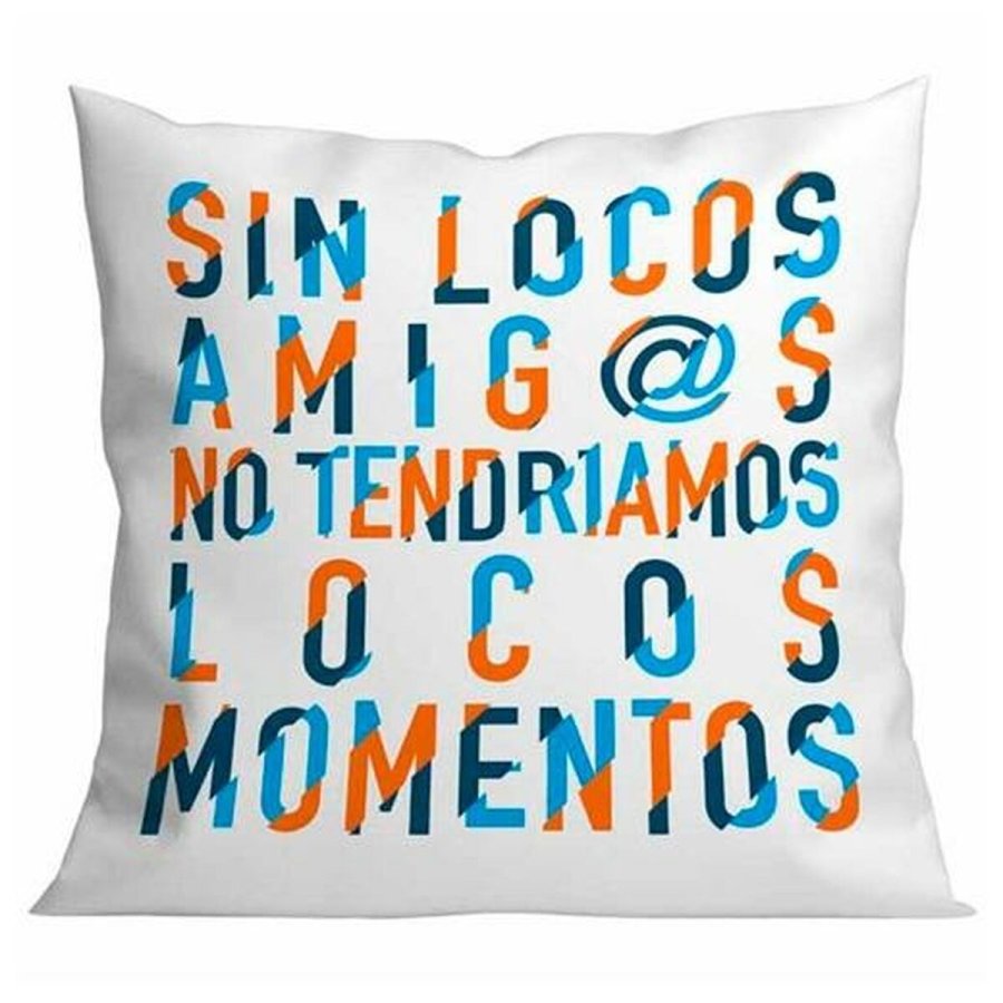 Pude Roymart SIN LOCOS AMIGOS Hvid 40 x 40 cm #1