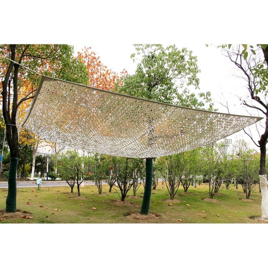 Rektangul�rt skyggesejl Faura Hvid Gr� 3 x 4 m Vendbar Camouflage #1