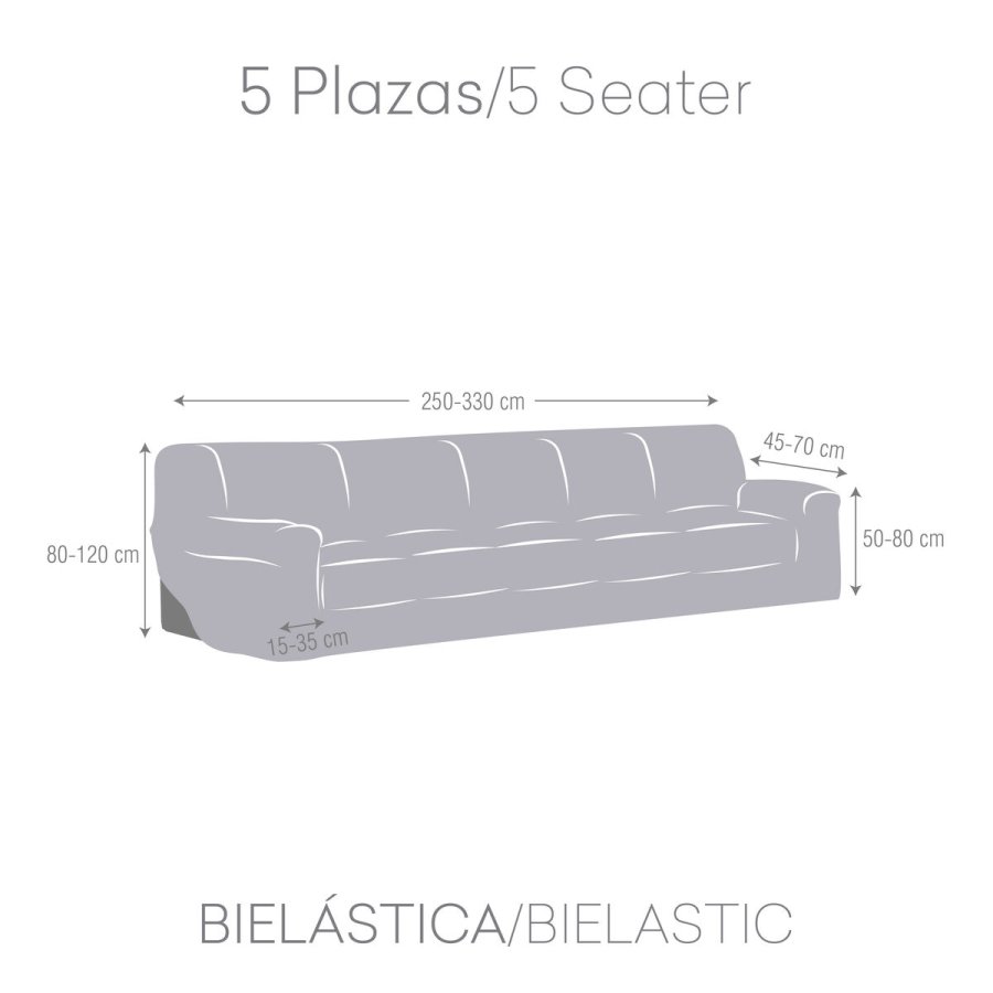 Sofa cover Eysa ROC Lys brun 70 x 120 x 330 cm #4