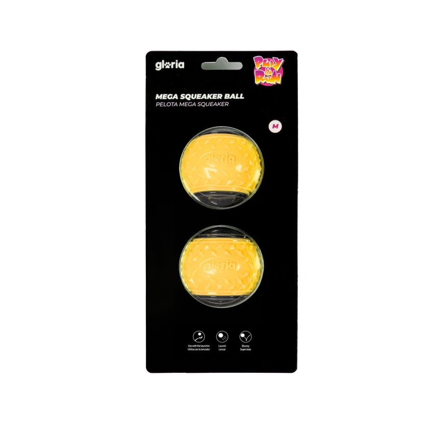 Kledyrsbold Gloria PLAY AND RUN Gul TPR M 6,35 cm 2 enheder #1