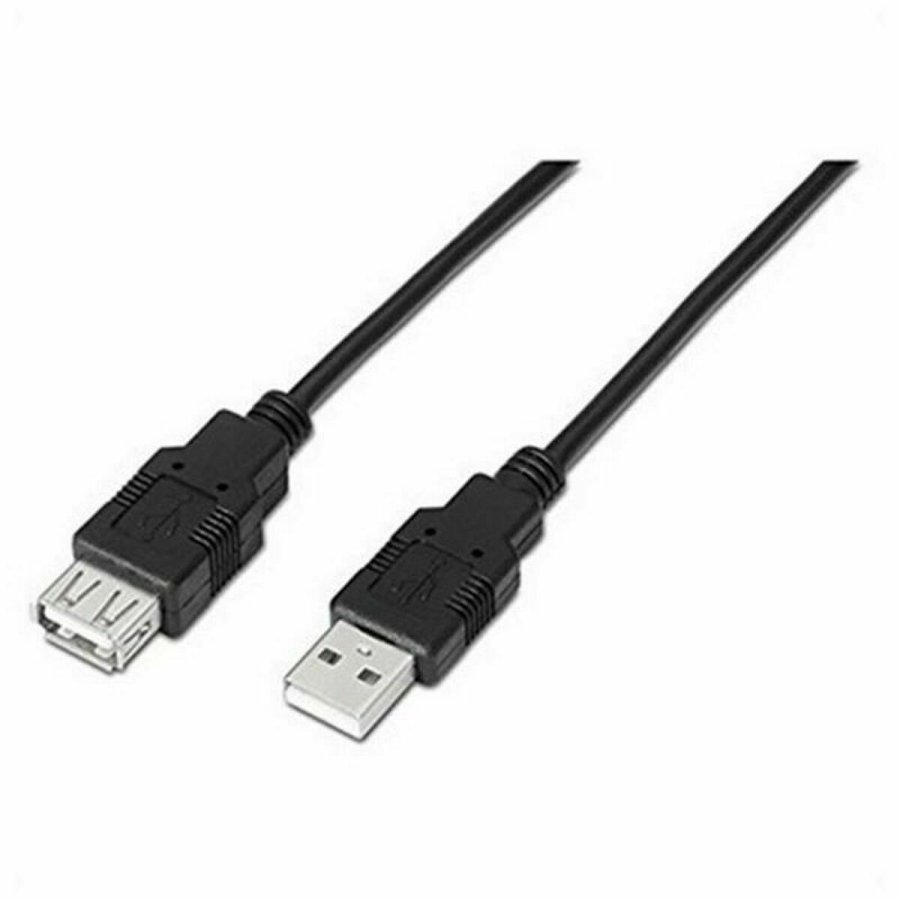 Forlngerledning TooQ FS20200M-B 1,8 m USB Sort 1,8 m #1