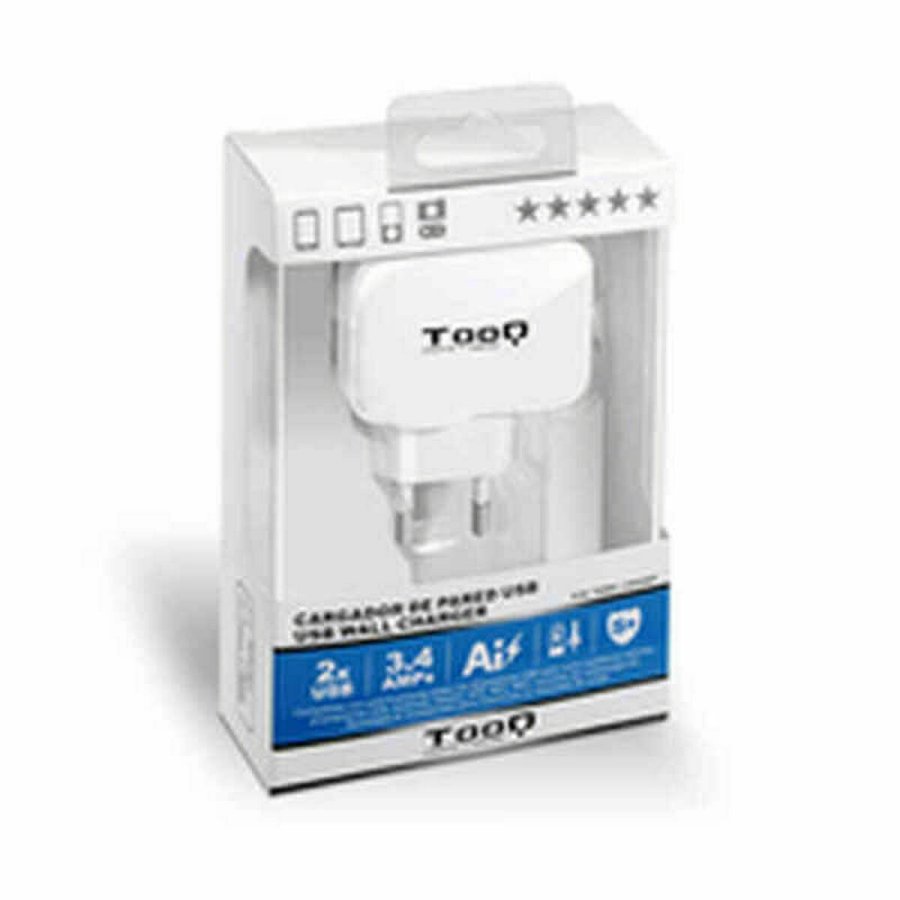 Vgoplader TooQ TQWC-1S02WT USB x 2 17W Hvid 17 W #1