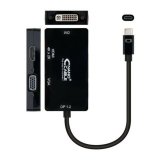 USB-C til VGA/HDMI/DVI-adapter NANOCABLE 10.16.4301-BK (10 cm) Sort 10 cm #1