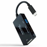 USB-C til VGA/HDMI/DVI-adapter NANOCABLE 10.16.4301-ALL 20 cm Sort #1
