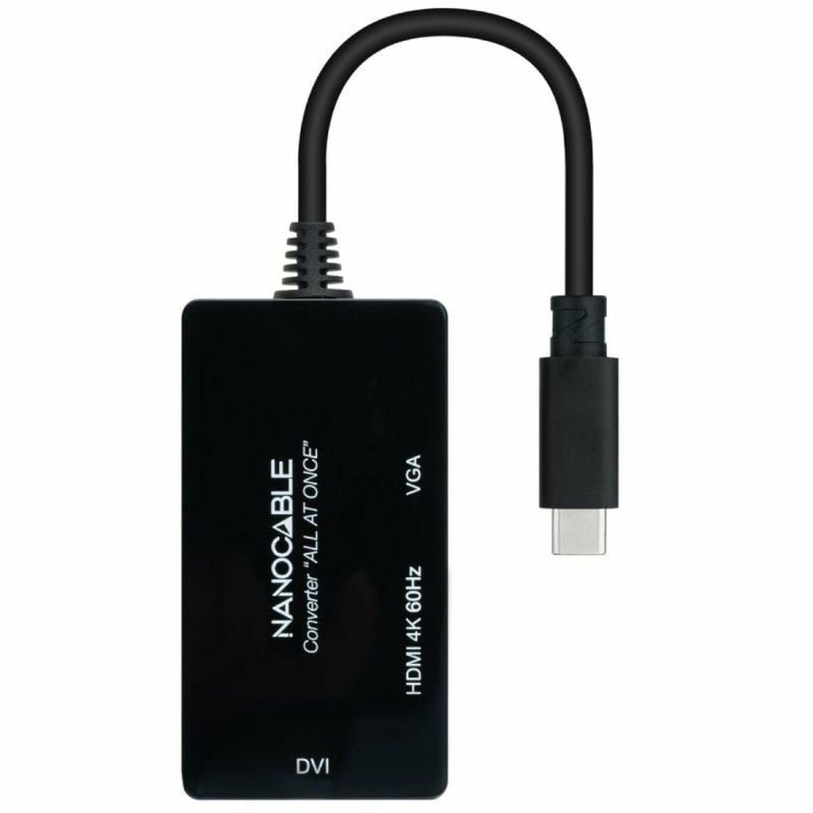 USB-C til VGA/HDMI/DVI-adapter NANOCABLE 10.16.4301-ALL 20 cm Sort #2